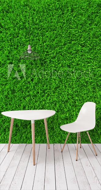 Picture of Green lawn grass background texture close-up 3d render